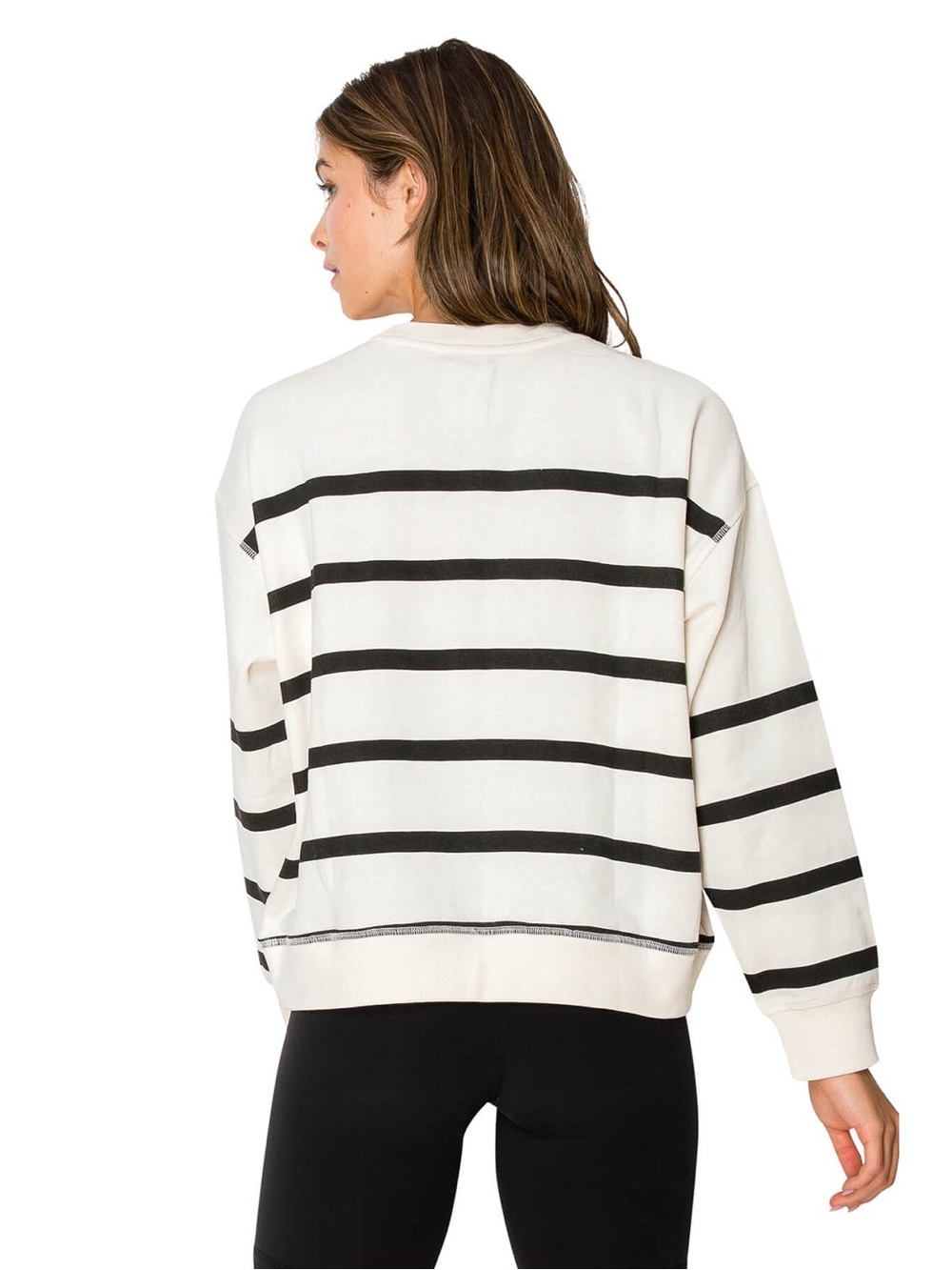 NY Embo Stripe Pullover Sweatshirt - Off White - Lazy Sunday - Picture 5 of 14